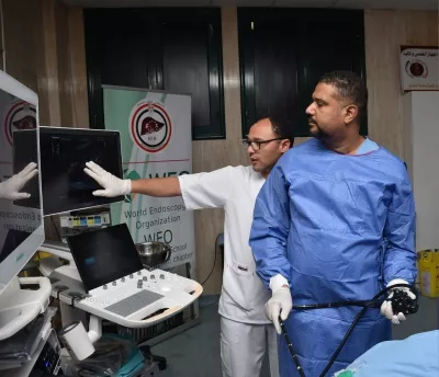 Dr Abubakr receiving guidance from Professor Elsayed